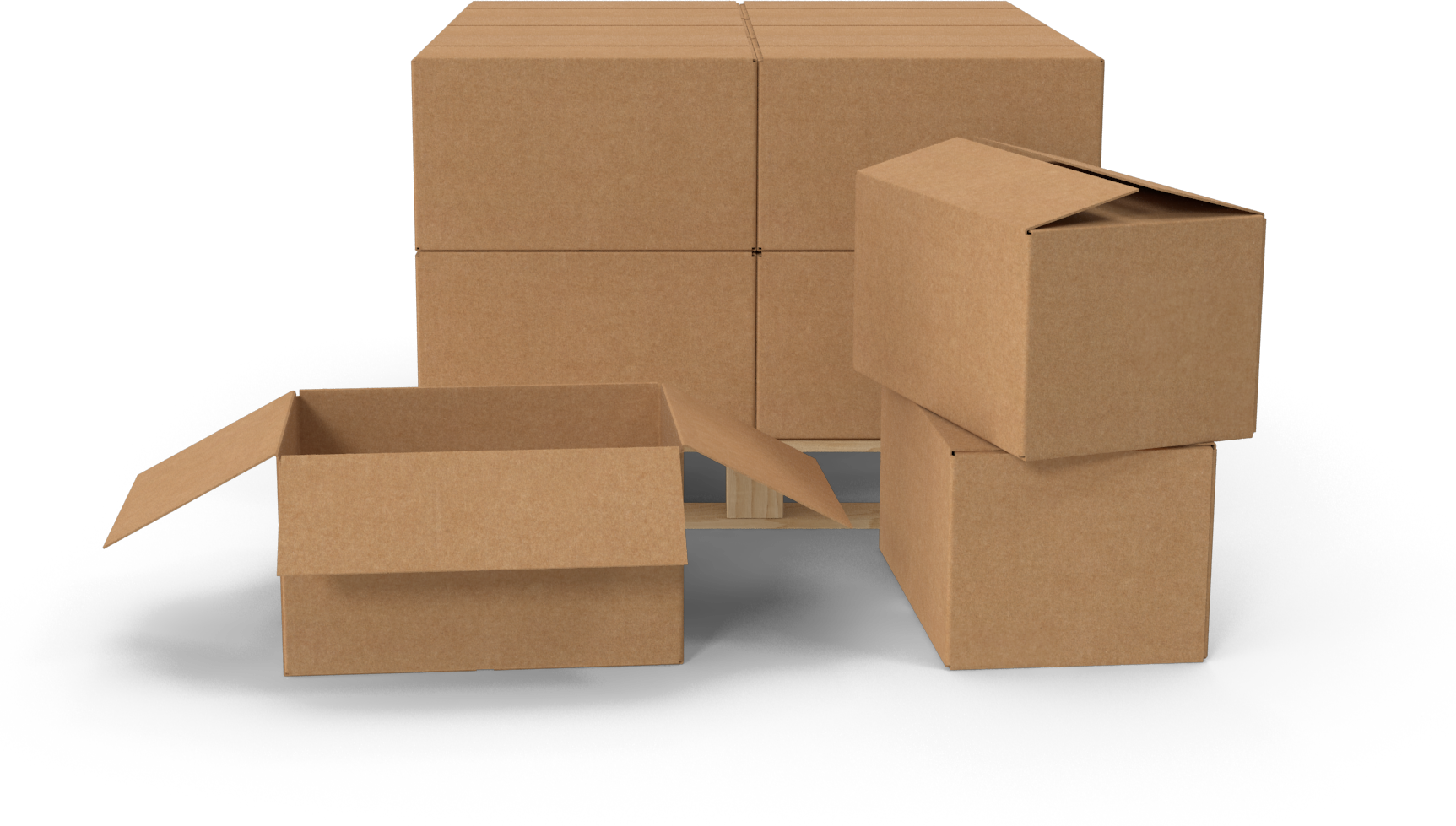 Cardboard boxes in a fulfillment warehouse