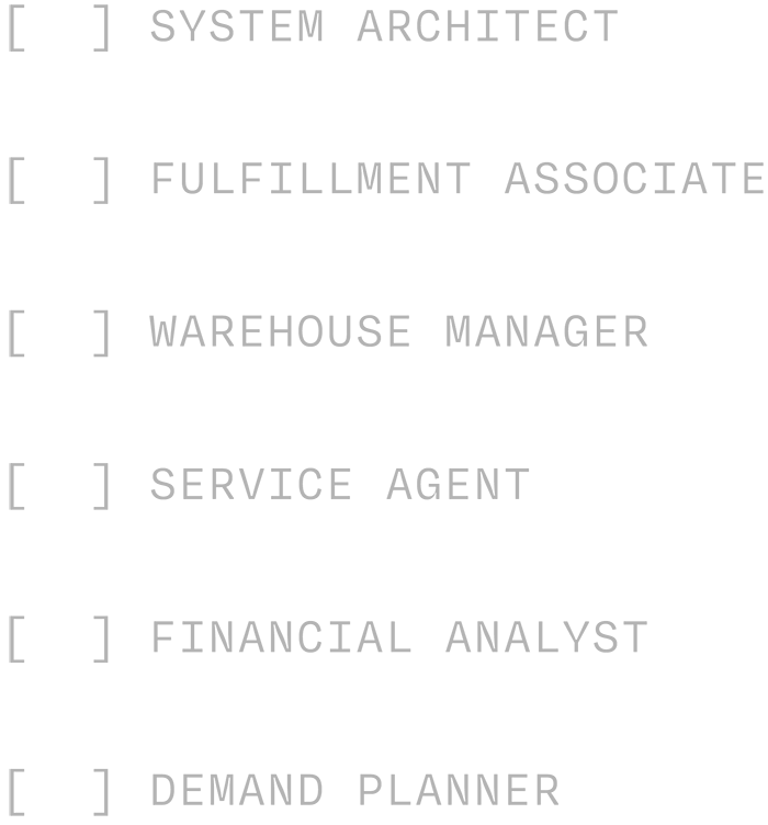 Handwritten list of all six supply chain suspects with their roles and charges