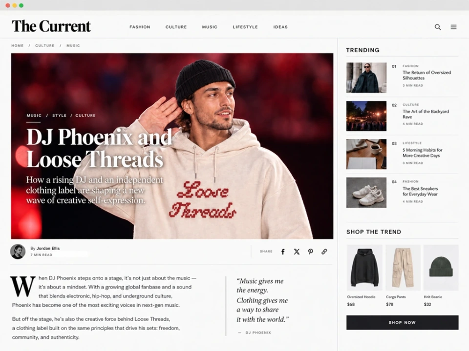 The Current article about DJ Phoenix and Loose Threads