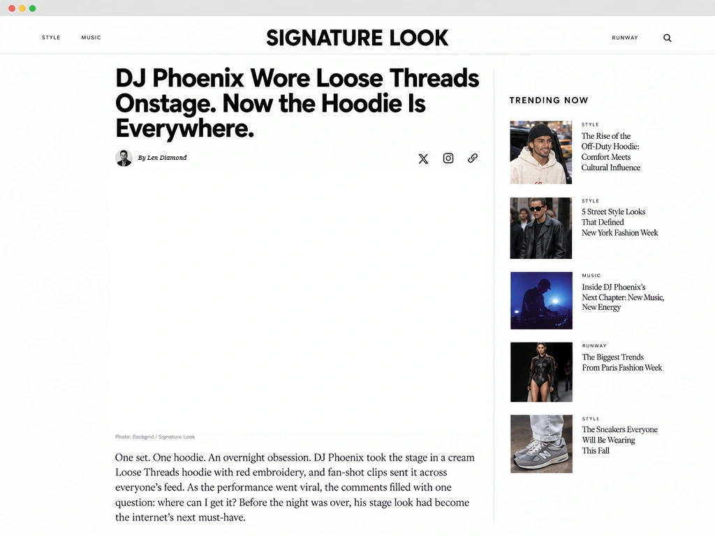 Signature Look: DJ Phoenix Wore Loose Threads Onstage. Now the Hoodie Is Everywhere.