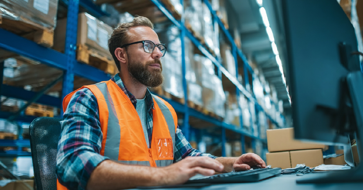High-volume warehouse fulfillment center with automated conveyors.